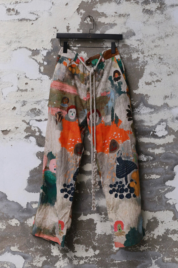 ARCHIVIO J.M.Ribot hand-painted graffiti dyed shirt/pants Italy AJM-AWPA20/MMG*-COLORED PRINT pants (W27-/MMG)